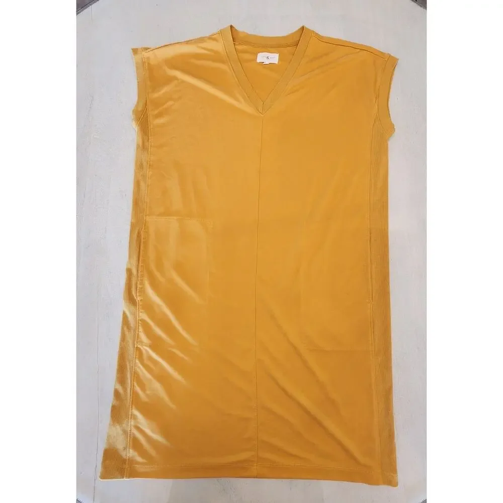 Lou & Grey Women's V-Neck Pocket Dress Sunflower Yellow Summer - Picture 11 of 13